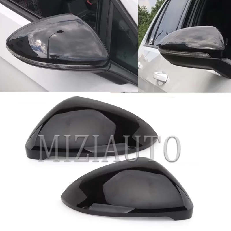 Side Rear View Mirror Cover Caps Signals For VW Golf 7 MK7 7.5 GTI For Touran 2013-2020 Bright Black Mirror Case Car Accessories - Image 2