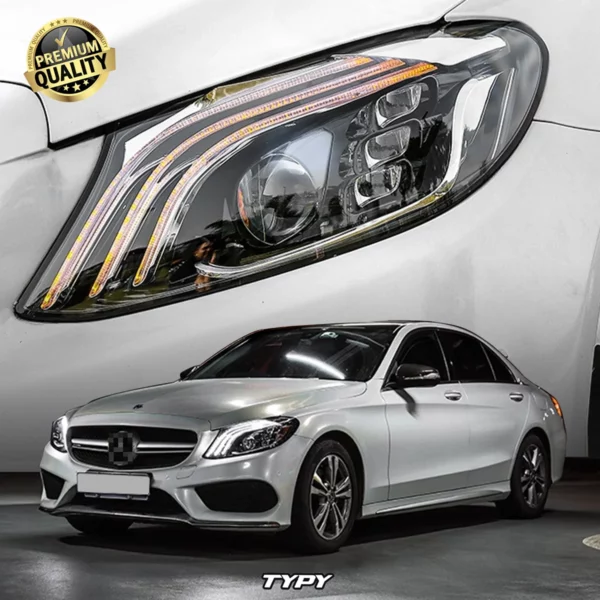 TYPY Car Lights For Benz C-Class W205 Headlight coupe 2015-2021 LED Projetor head Lamp Daytime Running Light Auto Accessories